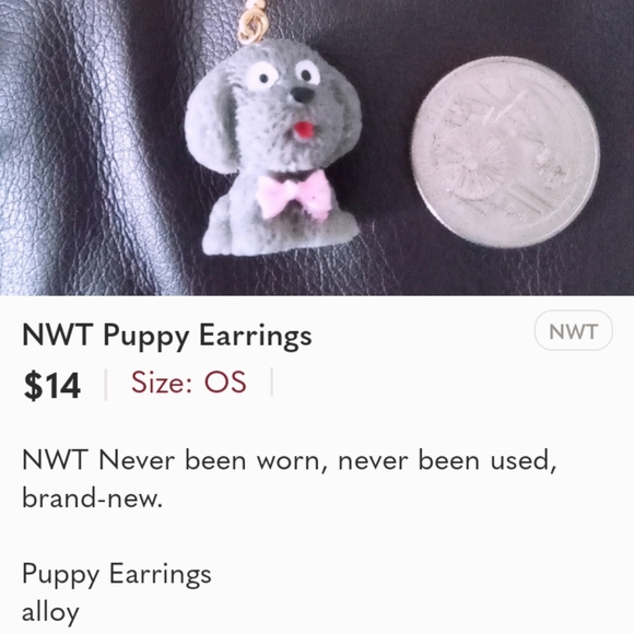 NWT Puppy Earrings - Picture 3 of 3